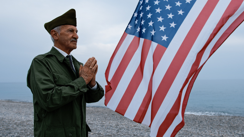 veteran salutes the americant